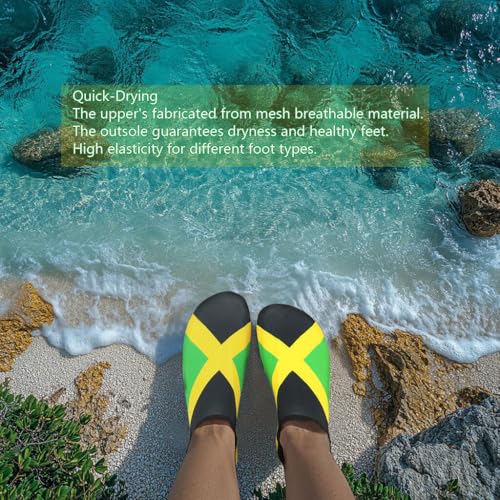 Water Shoes for Women and Men Quick-Dry Swim Beach Shoes for Outdoor Surfing Yoga Exercise Jamaica Flag Caribbean Reggae Rasta2