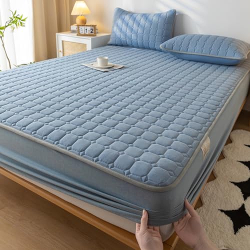 JIANINGHOME Protector de colchón de 180 x 200 pulgadas, sábanas bajeras elásticas duraderas con bolsillo extraprofundo