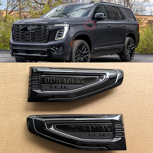 Image of 2pack OEM 2025 2026 Duramax Vent Emblem 3.0L Right Left 3D Badge Replacement for Yukon and Yukon XL Denali At4 (Gloss Black)