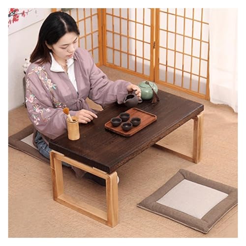 Table basse japonaise pliante bois gain de place 60x40