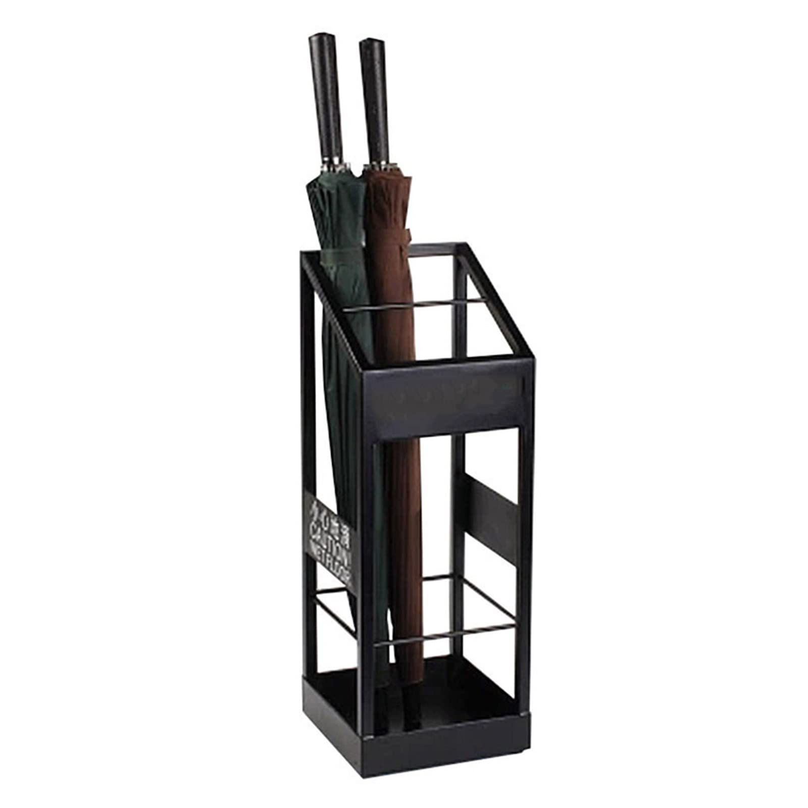 Porte-parapluie noir en métal haut de gamme 600x220mm