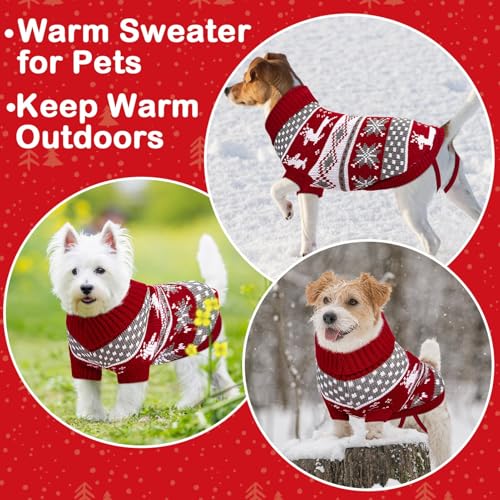 Kiiwah Hundepullover Katzenpullover Weihnachten, Hundepullover Kleine Hunde, Weihnachtspullover Hund, Hundepulli Pullover für Katze Hund Winter Warm (XL)
