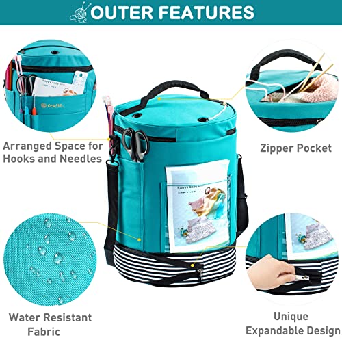 Mybagzing AM185-1 Expandable Crochet Bag-Knitting Bag Yarn Storage Organizer thumb #1