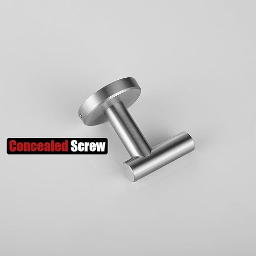 Miniatura 9 de JQK Gancho para toallas de baño cepillado, ganchos de pared para cocina, garaje, SUS 304, acero inoxidable de 0.031 in, 2 unidades de acero