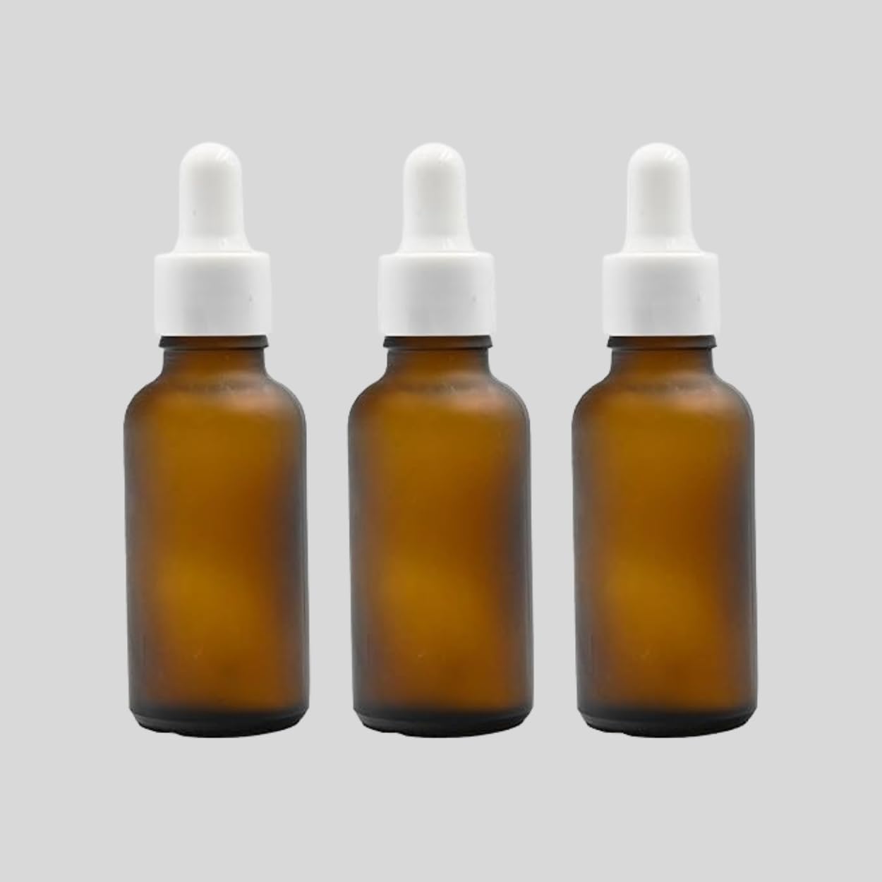 Premium Amber Frosted Bottles 30 ml with White Glass Dropper (Set of 3) | Smooth Sleeve | Silicon Teat | Refillable | Leak Proof For Essential Oils | DIY Perfumes | DIY serums |-image-49