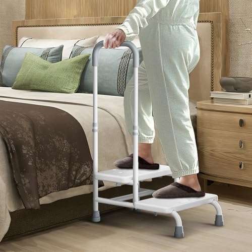 FORTEMOTUS Ayuda de Acceso Ducha del Baño - Ayuda de Entrada con Asa para Bañera Personas Mayores y Discapacitadas y 2 Escalones Ideal para...