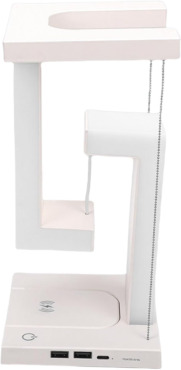 Sorandy Floating Desk Lamp, USB Charging Magnetic Levitation Table Lamp with Wireless Charger and 3 Lighting Modes for Bedroom Living Room Workroom Study Office Decor