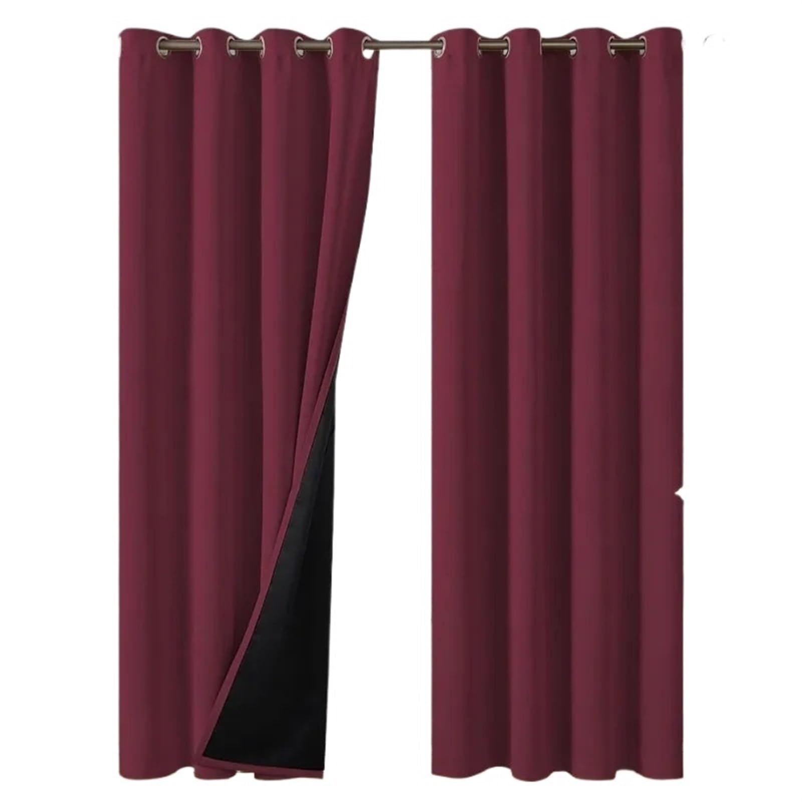 YDYAENIO blackout curtains Blackout Curtains for Bedroom with Double Layer Grommet Black Thermal Window Drapes for Bedroom Living Room Kitchen Window(Burgundy)