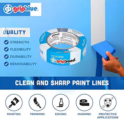 Image of Professional-Grade Blue Painters Tape 1.5 Inch Wide, 1 Roll | 1.41 in x 60 yd, Clean Removal, Easy Hand Tear, Multi-Surface Masking Tape for Indoor and Outdoor Use, UV Resistant