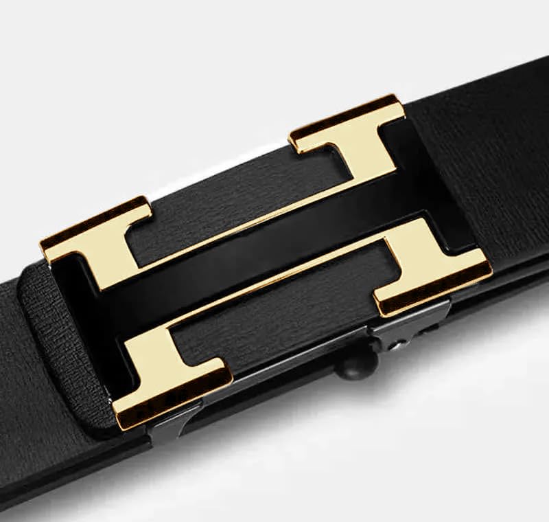 Image of NAPA HIDE Men's Auto Lock Vegan Leather Belt | Stylish Adjustable Buckle Belt for Formal & Casual Wear I Fits upto 40 Inches Waist size