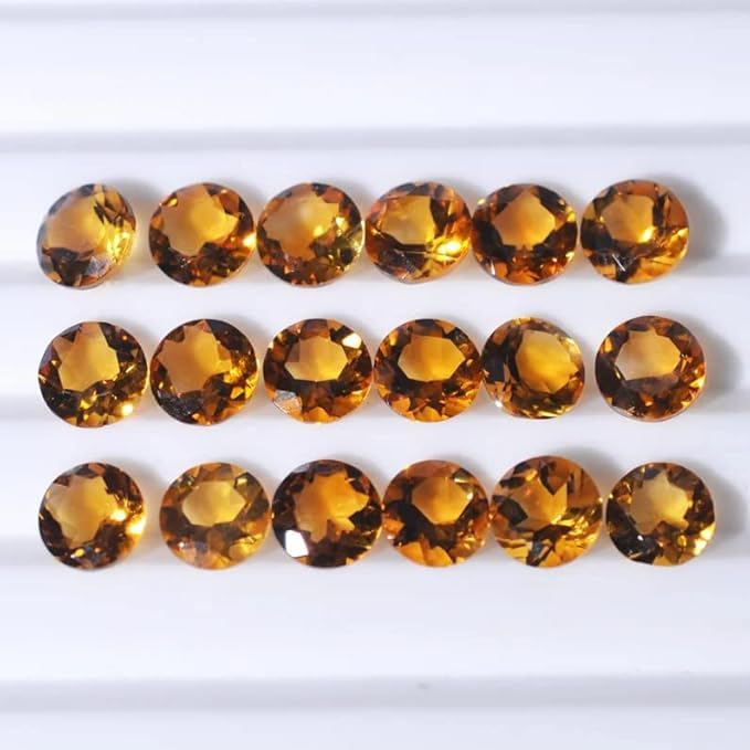 Madeira cytryn od 2 mm do 8 mm kamień szlachetny okrągły żółty cytryn fasetowany szlif naturalny cytryn Madera kamień szlachetny do produkcji biżuterii łąki 1 szt, 8mm, Kamień szlachetny, Cytryn z Madery