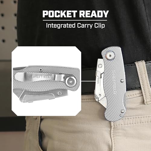 Image of Sheffield Lock Back Utility Knife 3 Pack with 10 Utility Knife Blades