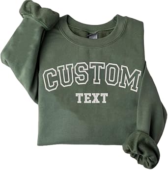 IZI POD Custom Embroidered Sweatshirt, Personalized Sweatshirt with Text, Name, Gifts for Men, Women, Birthday, Christmas