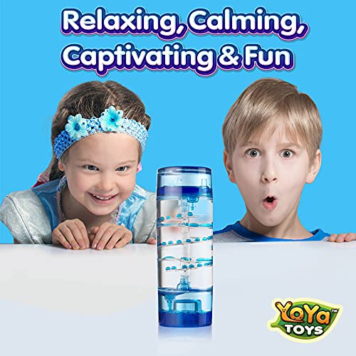 YoYa Toys Liquimo Spiral Liquid Motion Bubbler Timer for Kids - Bubble Drop Hourglass - Fidget Toys for Autistic Children Activity - Office Desk Top Accessories, Holiday Stocking Stuffers