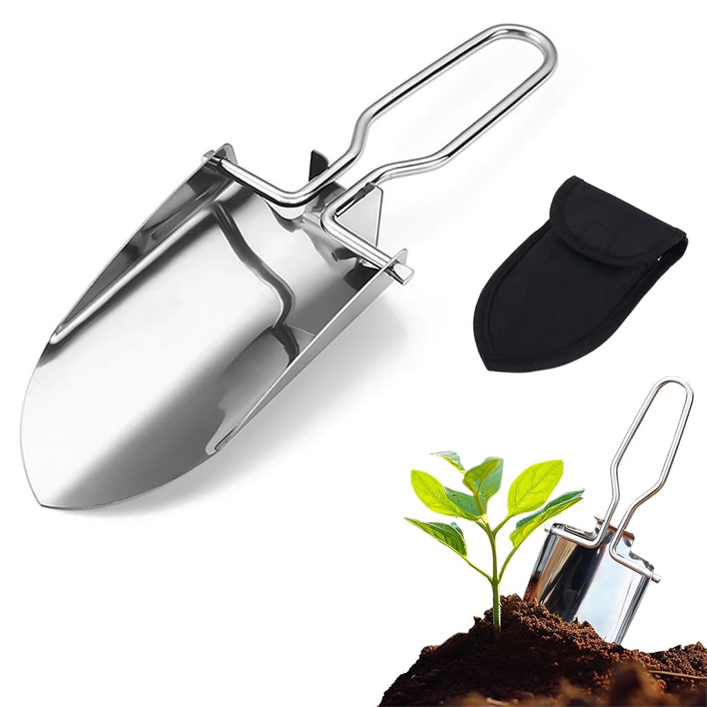 HASTHIP® Portable Camp Foldable Shovel - 22CM Stainless Steel Gardening Shovel - Pocket Shovel with Storage Bag - Hand Shovel for Gardening & Potting - Camping Hand Trowel - Outdoor Camping Tool (B0D6RPB932) Amazon Price History, Amazon Price Tracker