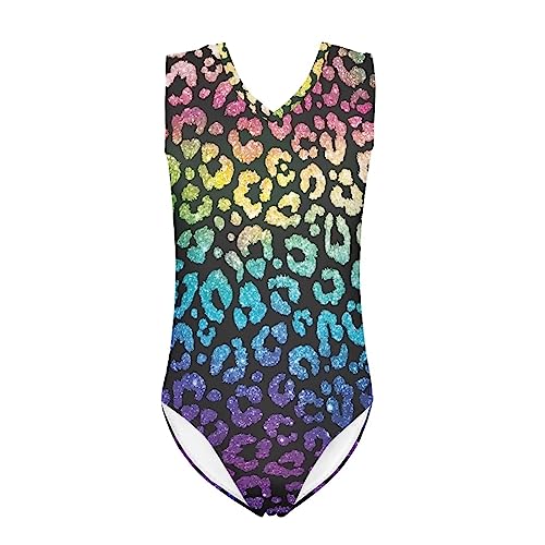 Image of INSTANTARTS Leopard Leotard Girl Gymnastics Toddler Tank Biketards One Piece