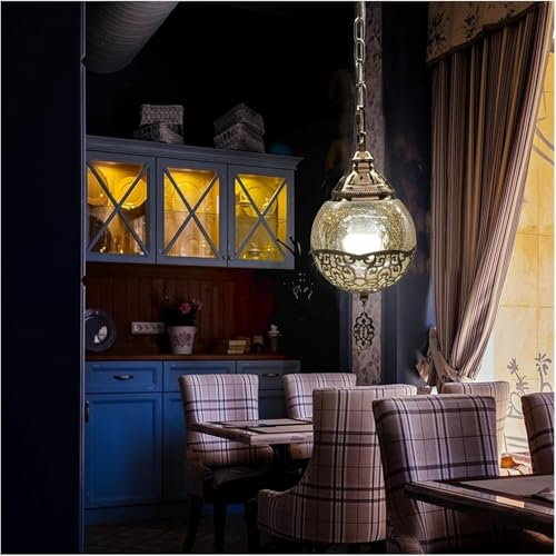 Abat-jour en verre fauve pour lustre à LED et suspension industrielle rétro