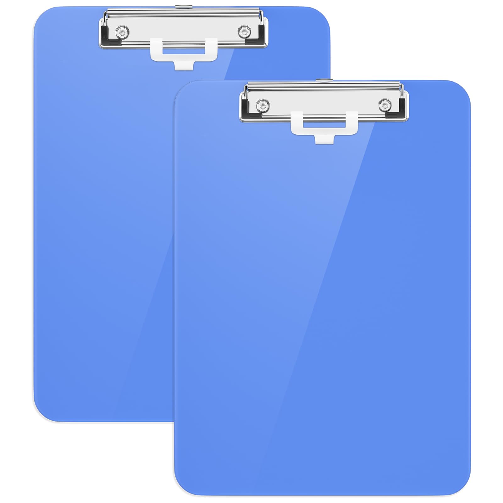 Hongri Plastic Clipboard with Pen Holder, Blue 8.5x11 Letter Size Clip Board for Classroom Office, Students, Nurses and Women