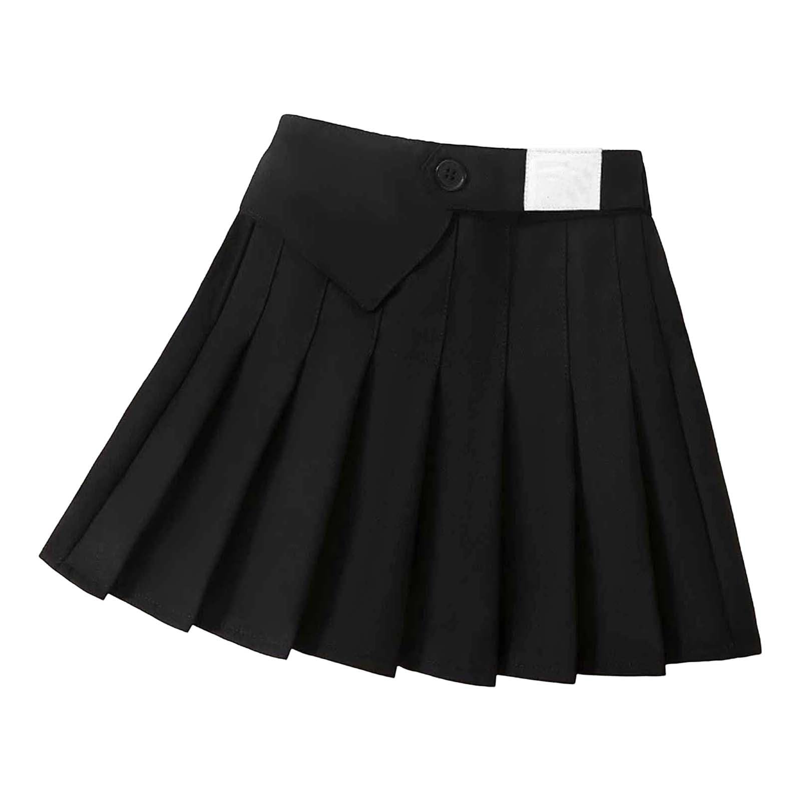 Générique Jupe d'été plissée pour Filles, Style Classique Scolaire, Jupe Courte trapèze épurée, idéale au Quotidien.