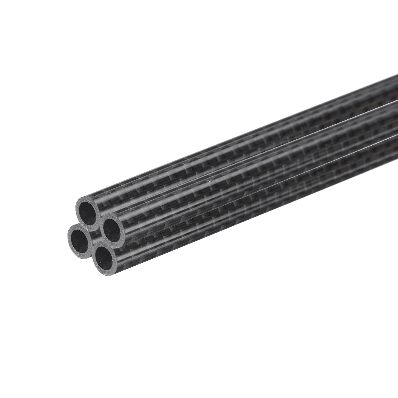 QUARKZMAN 4 Stück Kohlefaserrohr 4 x 6 x 420mm glänzende Oberfläche Stab 3K Rollgewickeltes reines Kohlefaser-Rundrohr für RC-Flugzeug Multicopter Quadcopter