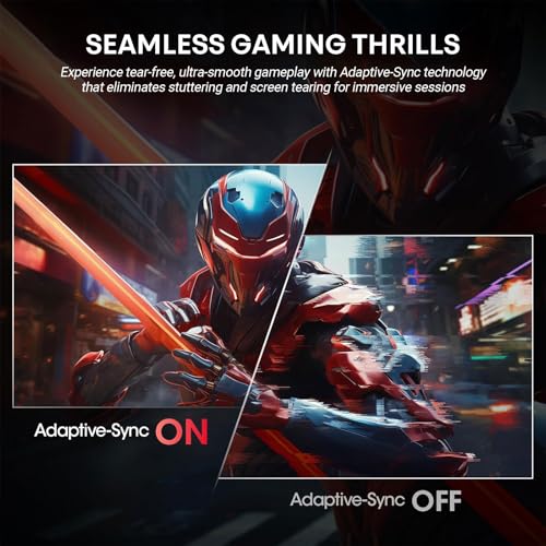 Image of 24 Inch Computer Monitor with Speaker, 144Hz FHD (1920 x 1080) Fast IPS Gaming Monitor, FreeSync, 99% sRGB, 3-Sided Frameless, HDR, Blue light Filter, Tilt, HDMI VGA Port for Gaming, Home, Office