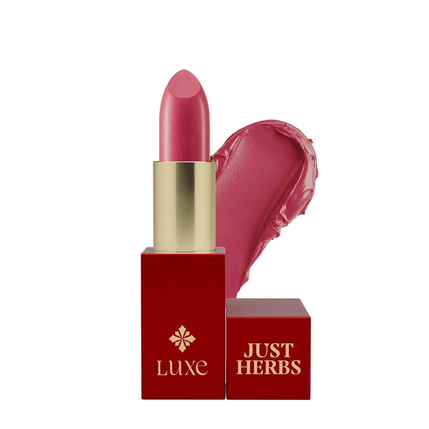 Just Herbs Luxe Satin Melt High Shine Lipstick | Luxury Makeup | Ayurvedic Formula | Long Lasting Shine | Ayurvedic Lips