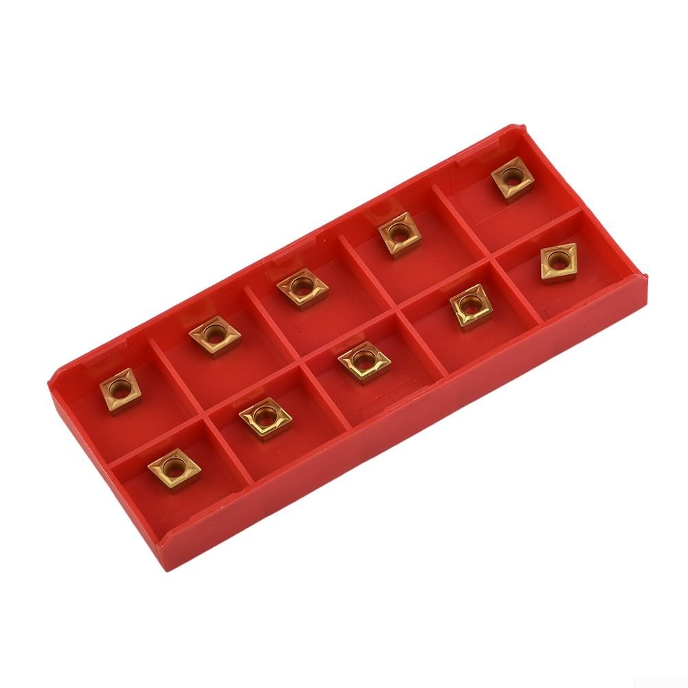 CCMT060204HM YBC251 Soporte de herramientas de torneado de carburo de torno CNC, para procesamiento de acero de 6 x 6 x 2,5 mm, juego de 10 piezas