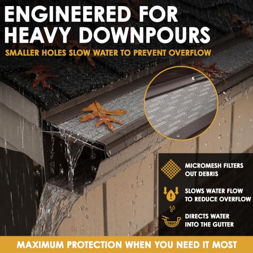 Image of Micromesh Gutter Guards, 5 Inch, 100 FT, Musket Brown