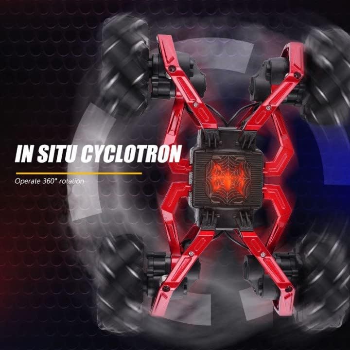 Image of Stunt Tires Racing CAR 1:12 Remote Control Stunt Plastic Rc Car with Hand Sensor Watch Twisting Vehicle Toy for Kids (Stunt Motion Metal Spider HQ)