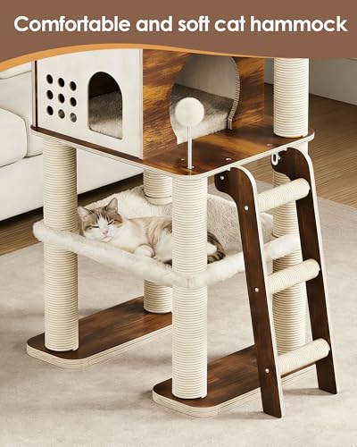 Torre moderna para gatos 60.3 pulgadas multi-niveles miniatura 5