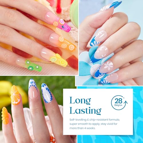 Image of Beetles Summer Gel Nail Polish Set, 20 Colors Pastel Neon Pink Yellow Green Blue White Glitter Gel Nail Polish Kit Base Coat Matte Glossy Top Coat Soak off Uv Gift for Women