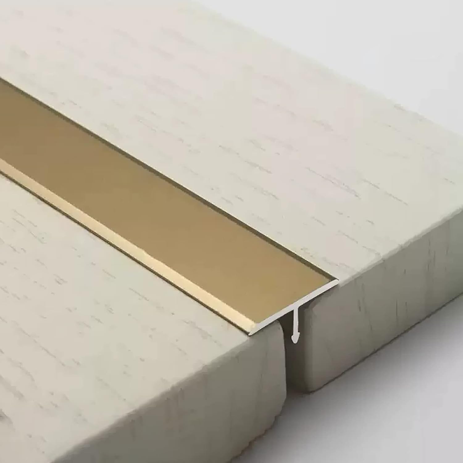 XAZLBIW Super Narrow Gold T Molding Transition Bar for Flooring Laminate Doorway Threshold Strip Flat Seam Cover Tile/WoodInterior Decor Solution