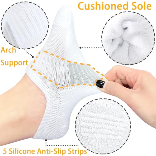 No Show Socks Womens Ankle Socks Cushioned Low Cut Athletic Socks Running Socks Workout Socks 3/6 Pairs2