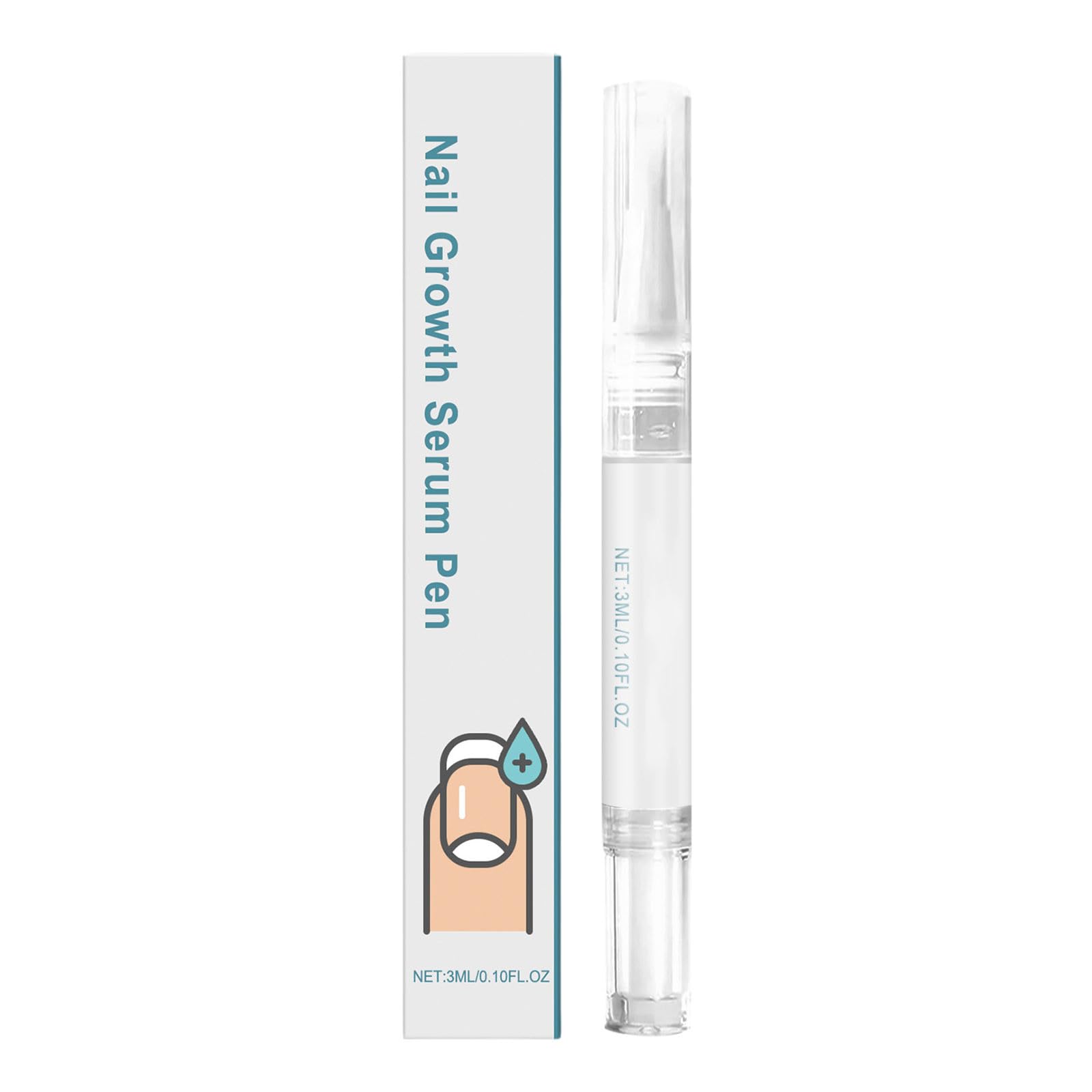 Pvm357 - Penna per la crescita delle unghie, per una rapida crescita e resistenza e lunga durata, 3 ml, 1 pezzo, colore bianco, 1,8 x 12,5 cm