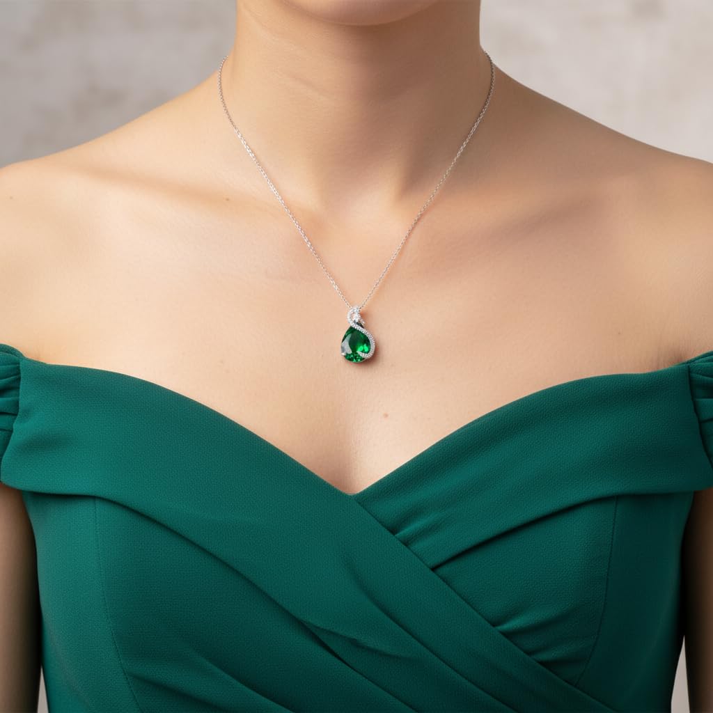 EVER FAITH Goccia Zirconia cubica Set di gioielli per la sposa damigella d'onore, Glamour Collana Orecchini Bracciale Tennis Aperto Set di anelli per le donne Partito