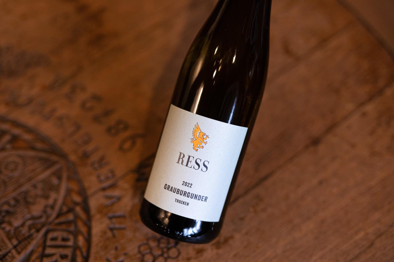 RESS 2025 Rheinhessen Grauburgunder trocken im 6er-Paket, Pinot Gris vom Familienweingut, weißwein trocken mit Pfirsich und Schmelz