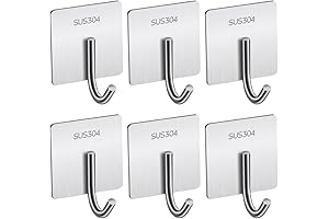 Stainless Steel Wall Hooks for Hanging in Kitchen Bathroom
