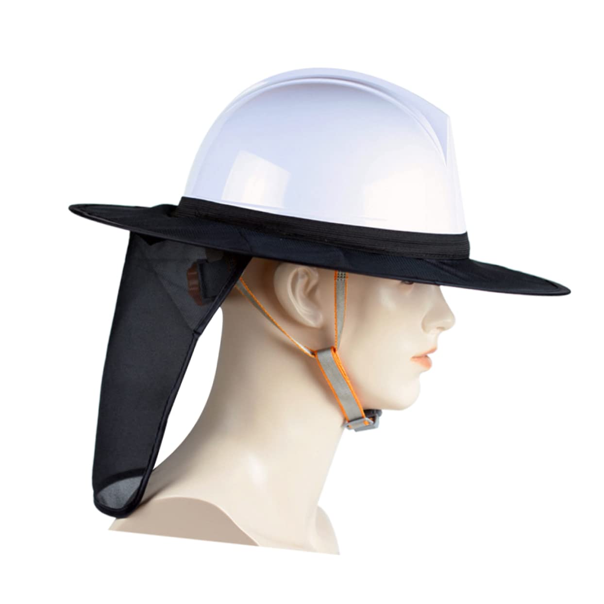 SHINEOFI 3 Stück Reflektierende Bauhelm Sonnenblende mit Atmungsaktivem Netz Nackenschutz Große Krempe Sonnenschutz für Herren Damen Outdoor Bauarbeiten Leicht Hochsichtbar Schwarz