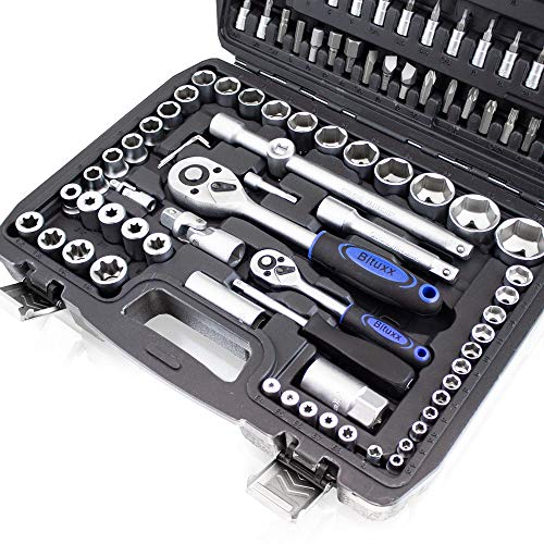 Bituxx® 108 Teiliges Werkzeugkoffer Knarrenkasten Werkzeugset Werkzeugkasten Ratschenkasten Steckschlüssel Bit Sechskant Werkzeug Set – Bild 5