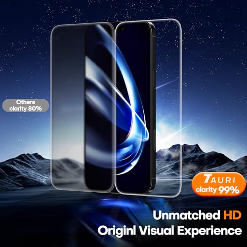 Image of TAURI 3 Pack for iPhone 17 screen Protector 6.3 inch with Auto-Installation Tool, Tempered Glass, Scratch-Resistant, [Military Grade Protection] Film