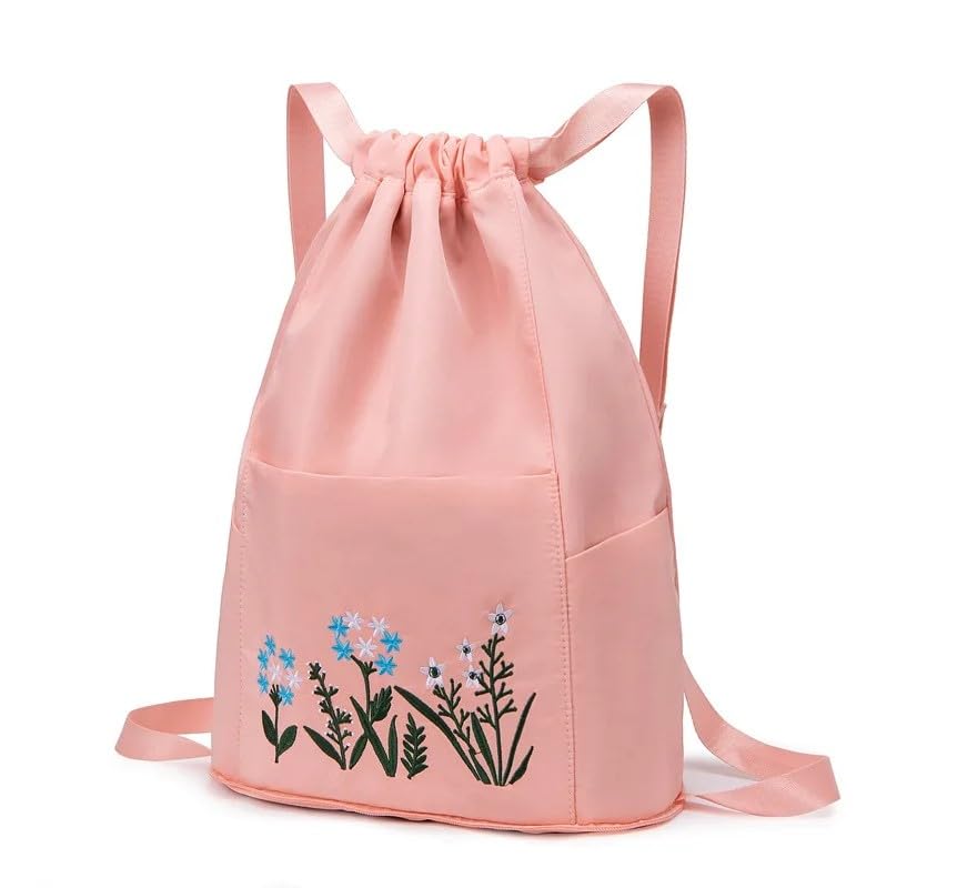 Image of SRZ School Bag College Bag Backpack for women Travel bag Polyester Trendy Stylish Backpack Drawstring Embroidery
