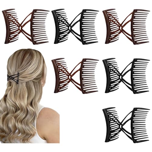 Peines elásticos dobles set 6 unidades para cabello grueso miniatura 1
