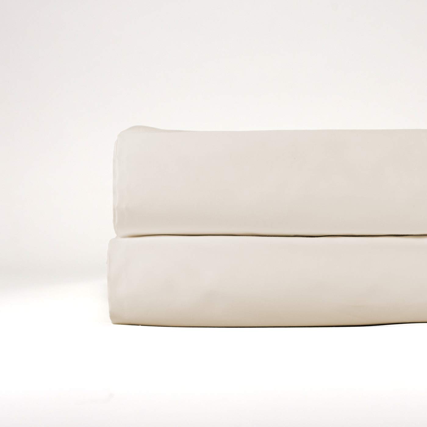 THOMAS LEE 500 Thread-Count Percale, US-Grown Pima Cotton, Classic Ivory, Flat Bed Sheet - Ivory King Flat Sheet for Bed