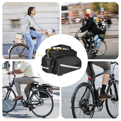 Bike Saddle Bag, Biking Rear Seat Storage Pouch, 12.99x9.45x8.66 inches Compact Cycling Frame Bag, Large Multi-Purpose Packsaddle Pocket for Camping, Outdoor Adventure and Travel – Image 5