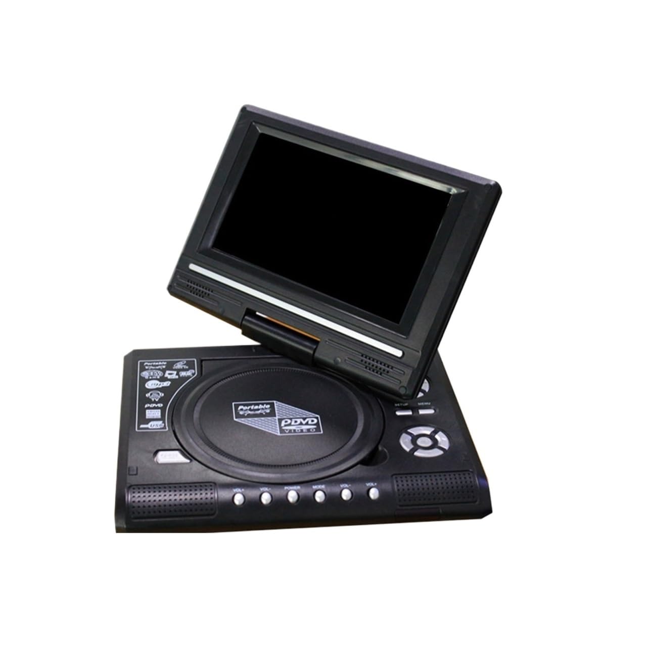 Mini lecteur DVD 7,8 pouces disque CD multimédia écran de rotation de 270 degrés avec télécommande de voyage