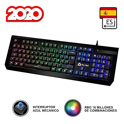 Preisvergleich Produktbild KLIM Domination - SPAIN - Mechanische RGB - QWERTY - Tastatur - Blaue Tasten - Schneller, präziser, angenehmer Tastenanschlag - VOLLSTÄNDIGE FREIHEIT BEI DER FARBAUSWAHL PC PS4