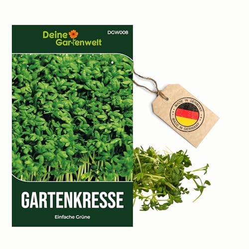 Gartenkresse Einfache Grüne Samen Kresse Samen - Kressesamen Lepidium sativum Kräutersamen Saatgut für ca. 1.000 Pflanzen Deine Gartenwelt