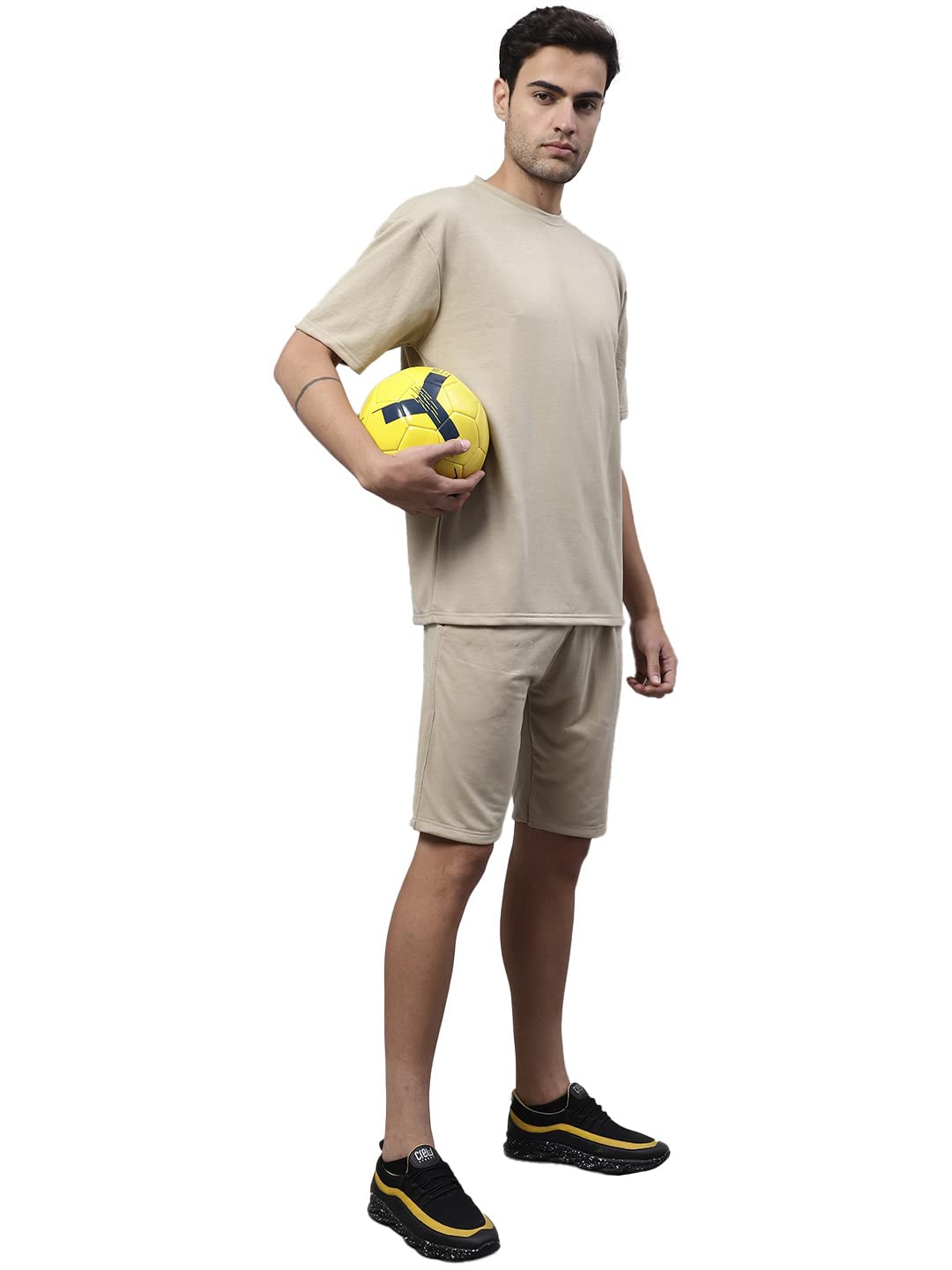 notwild Men's Loose Fit Drop Shoulder Oversized T-Shirt with Boxer Co-ord Sets for Summer Season-picture-53