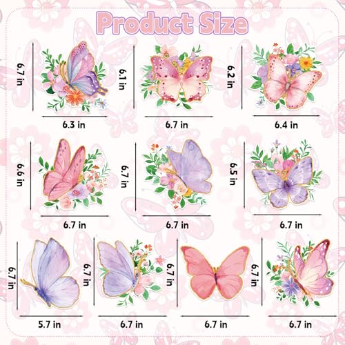Image of 48Pcs Spring Butterfly Hanging Swirl Decorations, Watercolor Butterfly Ceiling Hanging Swirls Spring Party Hanging Swirls Streamers for Birthday Wedding Garden Tea Party Decor Supplies