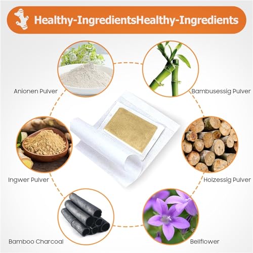 Foot Pads | 20PCS Ginger Deep Cleansing Foot Pads for Better Sleep and Stress Relief | Bamboo Patches with Natural Bamboo Vinegar and Ginger Powder Premium Ingredients for Foot and Body Care - Image 3